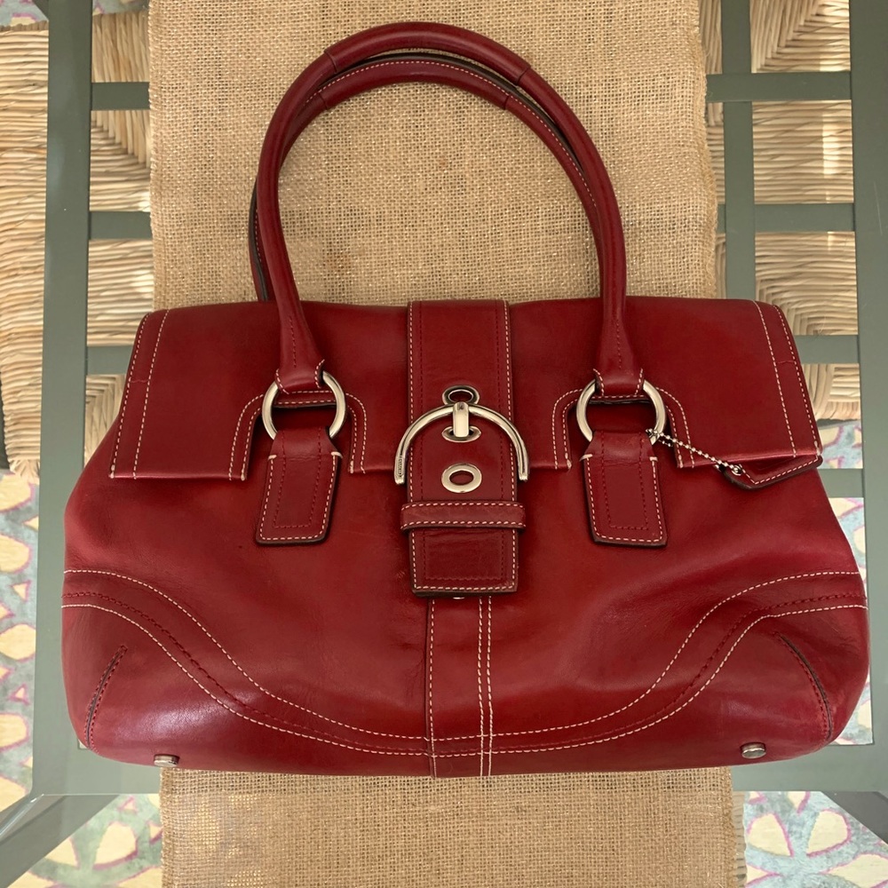 Coach Hampton Soho Satchel Purse RED